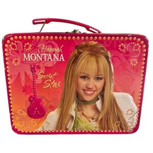Hannah Montana Secret Star Lunchbox‎ Pink Metal 2006 Disney Vintage Collectors